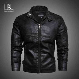 Autumn Winter Men's Leather Jackets Casual Fashion Stand Collar Motorcycle Jacket Men Slim Fit Quality PU Leather Jacket Men Y1122