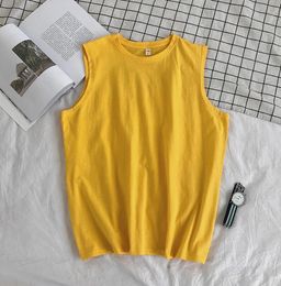 Tank Tops Cotton vest men sleeveless loose couple T-shirt new summer casual sports sleeveless short sleeve