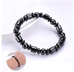 Men Biomagnetic Multi-shaped Natural Stone Black Stone Magnetic Therapy Bracelet Magnetic Health Weight Loss Hand