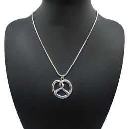 Traditional Bavarian Pretzel Necklace Pendant Antique Silver Short Rhinestone Statement Necklaces For Women Jewellery