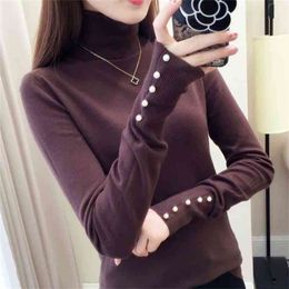 Women Diamond Turtleneck Sweater Autumn Winter Base Set Loose Long-sleeved Knitted Tide Korean Version Casual Girl 210427