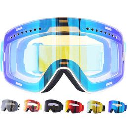 Magnetic Ski Goggles Winter Snow Sports Snowboard Goggles Anti-fog UV Protection Snowmobile Spherical Riding Skiing Eyewear Mask 220110