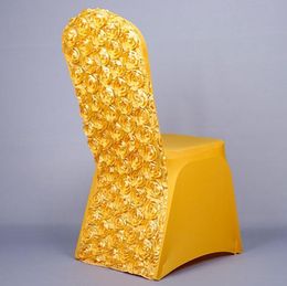 2022 белый спандекс стул охватывает оптом Универсальные свадебные кресла Чехлы натягивают розетку Спандекс Крышка Красное белое золото для банкетных церков