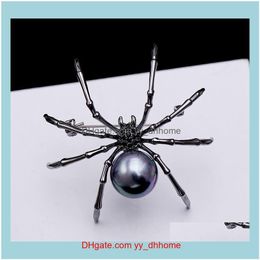 Pins, Brooches Jewellery Exaggerated Black Spider Zircon High-End Funny Personality Female Brooch Fashion Creative Pin Women Drop Delivery 202