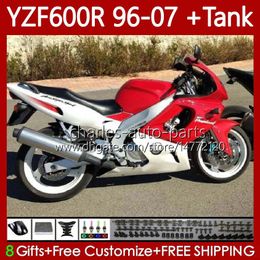 Body Kit For YAMAHA YZF600R Thundercat Red white YZF 600R 600 R 1996-2007 Bodywork 86No.194 YZF-600R 96 97 98 99 00 01 YZF600-R 02 03 04 05 06 07 OEM Fairings +Tank cover