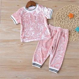Summer Sportswear Top+Trousers 2Pcs Clothing Sets Baby Girl Clothes Kids Girls For 210528