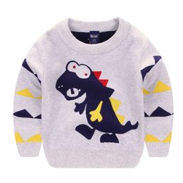 Carttoon Dinosaur Children Clothing Boys Sweaters Kids Girls Sweaters Knitting Long Sleeve Kids Girl Clothes 3-7 Years Y1024