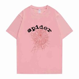 designer tees spider t shirt pink purple Young Thug sp5der Sweatshirt 555 shirt men women Hip Hop web jacket Sweatshirt Spider sp5 tshirt High quality OMKN
