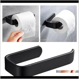 Hardware Bath Home & Gardenblack Bathroom Towel Toilet Paper Roll Holder Rack Self Adhesive Wall Mounted Racks Drop Delivery 2021 Vbwel