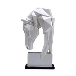 Horse Head Ornaments Animal Resin Home Decoration Nordic Geometric Origami Crafts Furnishings Living Room Desk Decor Statuette 211101