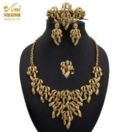 Hawaiian Jewelery Set Bridal Necklace Sets Earrings For Women Indian Rings African Bracelet Accessories Wedding Bridesmaid Gift H1022