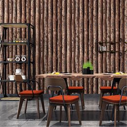 Wallpapers 3D Tree Trunk Pattern Wallpaper For Coffee Store Clothing El Living Room Restaurant Wall Decor