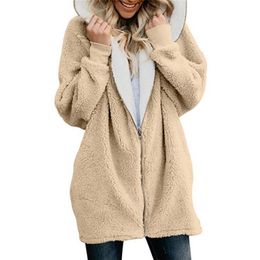 Lamb velvet hooded women long winter jacket autumn and plus size 5XL warm outwear coat female 211029