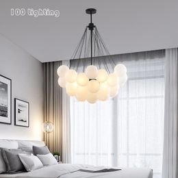 Pendant Lamps Modern LED Lights White Glass E27 El Hall Living Room Hanging Light Fixture Romantic Atmosphere Europe Lamp 110-220V