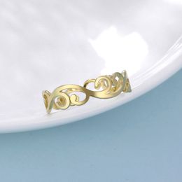 -2021 aço inoxidável filigrana flor anel mulheres meninas românticas ouro prata cor doce anéis de jóias aniversário presente