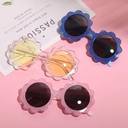 Kids Dark Glasses Unisex Solid Colour Flower-Shaped Sunglasses Eyewear For Outdoor Activities 7 Colours