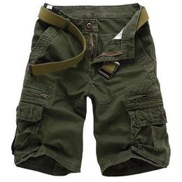 Men's Cargo Shorts Men Casual Cotton Multi-pocket Overalls bermuda masculina Mens Summer Military Sports Short Pants Man 210716