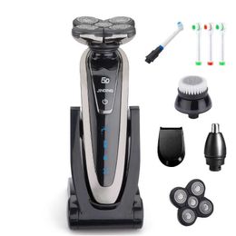 Electric Shaver for Men Rechargeable Shaving Machine for Hair Removal Electric Razor 5D Floating Head Bread Trimmer D40 P0817