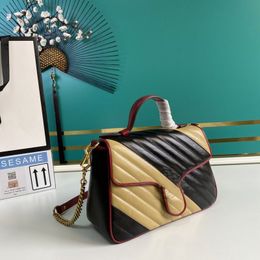 Designer Women Quilting Marmont Small Top Handle Bag 583571 Black Leather beige red Chain Crossbody Bags Best quality Size 21x15.5x8CM