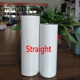 Sublimation Blank Tumbler Mug Stainless Steel Tumblers Water Bottle Car Cup With Lid Straws Coffee Mugs Wine Glasses Drinkware Sea Shipping