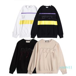 High-quality fashion men's sports sweatshirt with letter embroidery, cotton top, long-sleeved pullover, multi-clock styles and colors M-XXL