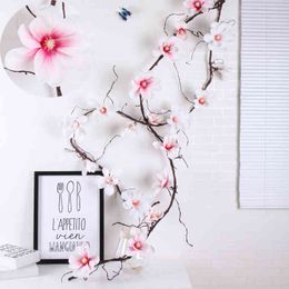 185cm Artificial Magnolia Silk Fake High Quality Orchid Wall Tree Branches Rattan Flowers Vine Wedding Decoration