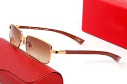 Men and women metal wooden half-frame sunglasses full-frame square glasses master design style high quality suitable for all kinds of face With Original Box