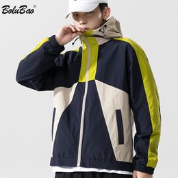 BOLUBAO Autumn Men Hooded Jackets Trendy Brand Men's Street Hip Hop Patchwork Outerwear Sports Casual Jacket Coats Male 210518