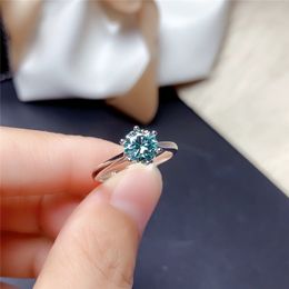 Arrival Light Blue Diamond Ring Solid Silver 925 Excellent Cut Past Diamond Test Moissanite Sapphire for Women