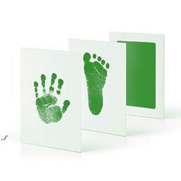 Safe Non-toxic Baby Footprints Handprint Craft Party Tools No Touch Skin Inkless Ink Pads Kits for 0-6 months Newborn Pet Dog RRD11591