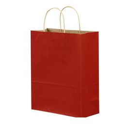 Shopping Bags Kraft Paper Multifunction High Quality soft color paper bag with handles Festival Gift Packaging Bag 21x15x8cm ship fast