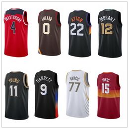 basketball jerseys 4 westbrook 32 towns 11 booker 22 ayton 3 paul 11 williamson 27 murray 15 jokic 77 doncic 9 barrett 11 young 12 morant sports local online store