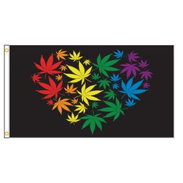 3x5Fts Rainbow Heart Gay Pride Flags Smoke Rasta Peace Bob Marley