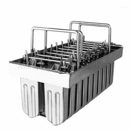 Cells/Batch Stainless Steel Frozen Ice Cream Maker Mould Ice-lolly Mould Commercial Popsicle DIY Sticks Holder11