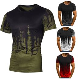 Men's T Shirt Gradient Color Topshirt Camouflage Clothing Army T-Shirt Casual Boys Teeshirts Bodybuilding Tees Military Tshirts Hip Hop Streetwear