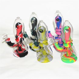 silicone glass water pipes tobacco hookah dab rigs oil bubbler burner bongs glass reclaim ash catchers dabber tools