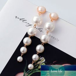 Earrings Pearl Luxury Women's Hoop Drop Earring For Women Heart Long Circle Earring Fashion Jewelry 2020 Geometric kolczyki Gift