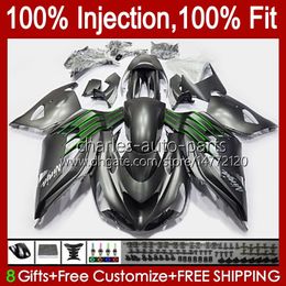 Injection Bodys For KAWASAKI NINJA ZX 14R 14 R ZZR 1400 CC ZZR1400 06 07 08 09 10 11 4No.64 ZX14R ZZR-1400 06-11 ZX-14R 2006 2007 2008 2009 2010 2011 OEM Fairing matte black