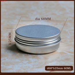 50pcs/lot 60g Aluminium Cosmetic Jar 68mm diameter Cream Pot Inner Lid 60ml Eyes Lip Balm Mask Tin Ointment Hand Boxgoods