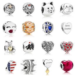 NEW 2021 100% 925 Sterling Silver Kitten And Puppy Love charm Fit DIY Original Bracelet Fshion Jewelry Gift