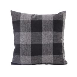 Cushion/Decorative Pillow 45x45cm Linen Lattice Pillowcase Classic Plaids Cushion Cover Soft Large Size Decorative Square Dobby Throw Waist