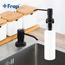 Frap Black Liquid Soap Dispensers Kitchen Sink Stainless Steel ABS Plastic Bottle Easy To Fill Accessorie Y35014-4 211206