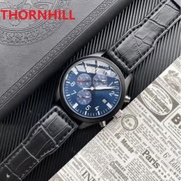 Mens Multi Functional Stopwatch Watch 40mm Japan Quartz movement Chronograph reloj Sapphire waterproof Steel Wristwatches Bracelet montre de Luxe High Quality