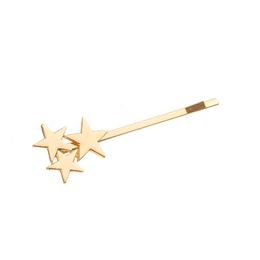 SJCHO-69 Geometric Stars Hair Clips For Women Hairgrip Gold Sliver Barrettes Metal Hairpin Girls Accessories