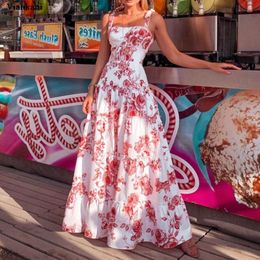 Women's Swimwear Casual Sundress Women Summer Dress 2021 Sexy Maxi Ladies Vintage Vestidos Floral Boho Straps Plus Size Dresses 4XL