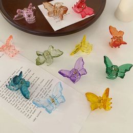 Small Transparent Butterfly Hairpins Sweet Girls Hair Claw Clamps Acrylic Bath Clip Mini Hair Accessories