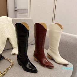 Designer-Damen-Designer-Stiefel im schlichten Stil aus Pferdeleder in drei Längen und Farben sind modisch, sexy, luxuriös, individuelles Logo