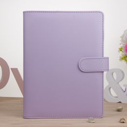 5 Colours A6 Empty Notebook Binder 19*13cm Loose Leaf Notepads without Paper PU Faux Leather Cover File Folder Coil Spiral Planners Scrapbook