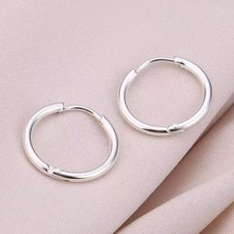 Hoop & Huggie Small Earrings For Women Thin Silver Colour Circle Stainless Steel Men's Earring Ear Bone Buckle Accessories Jewellery KAE164