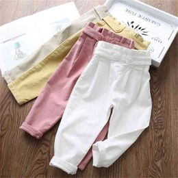 Girls loose casual pants Korean children's baby stretch cotton radish spring and autumn P4042 210622